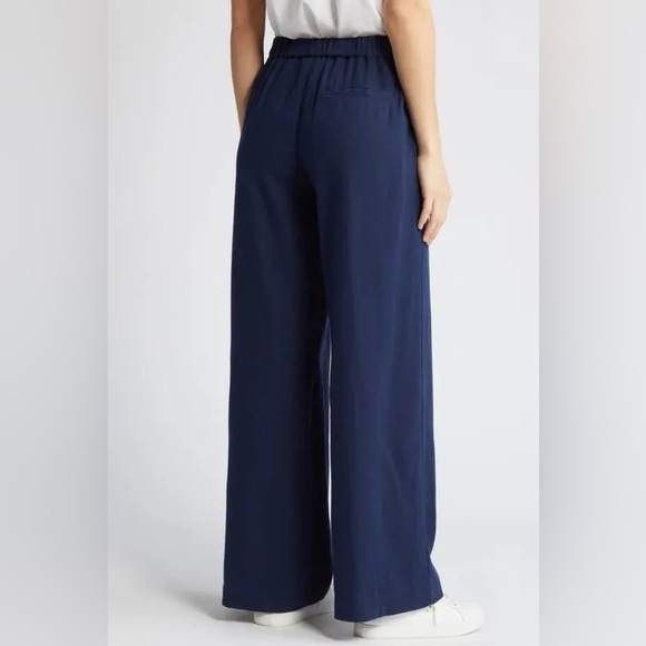 CASLON Women’s Line Blend Wide Leg Pull-On Pants Size Large Navy - Picture 3 of 14